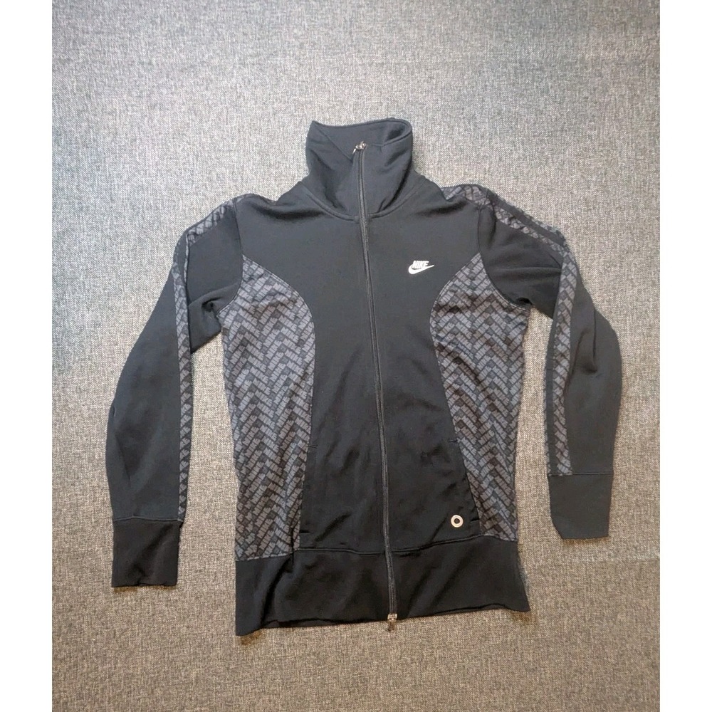 Nike Youth Jacket Medium Sportswear Kids Club Track Full Zip Shirt Black Logo